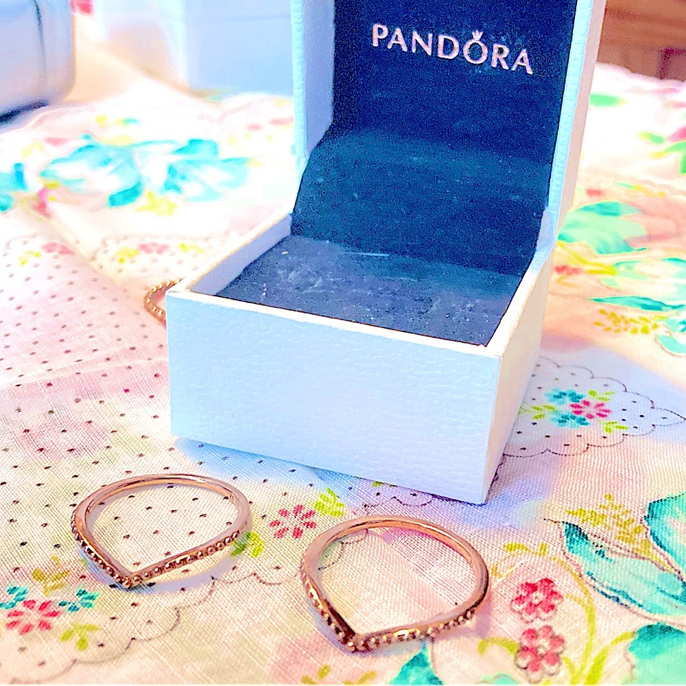 14K rose gold/925 Authentic Pandora Rings,unworn SIzes 10&10.5 buy 1 or both